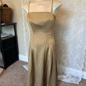 Banana Republic Satin Pleated Midi Dress